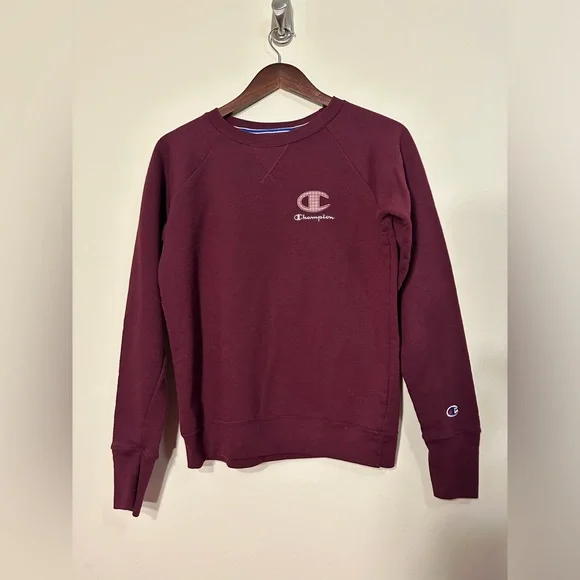 Champion Sweater comfy Women’s Vintage sweatshirt Size Small burgundy Maroon - Picture 7 of 7
